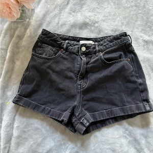 PacSun Black Jean Mom Shorts Denim